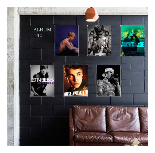 Cuadro Decorativo Justin Bieber Musica Pop Album 6 Piezas