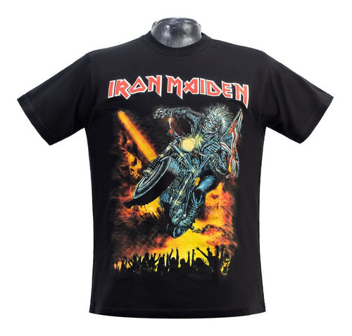 Franela Rock Iron Maiden Eddie Bike Unisex Algodón