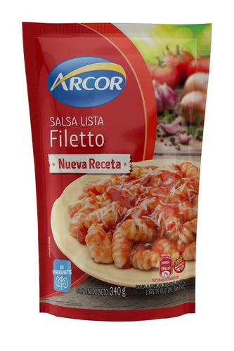 Salsa Lista Filetto Arcor Pouch 340 Grm