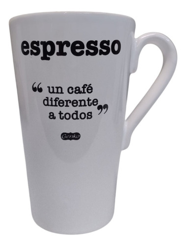 Taza Cónica Cerámica Con Frases Coffe Tea 430ml Espresso