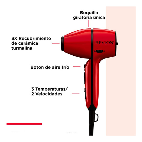 Revlon Secadora Versatil Airflow Control Rojo