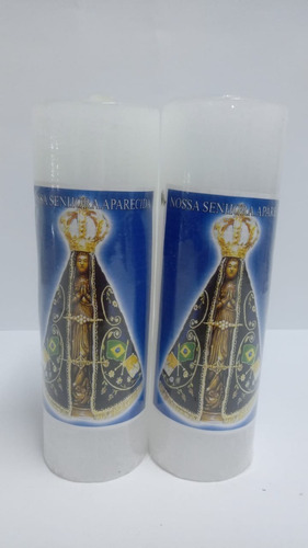 Vela Votiva De 7 Dias De Nossa Senhora Aparecida 260g Kit 10 Cor Branco