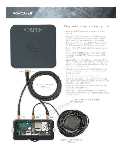Imagen 3 de 5 de Gps Para Antena Ltap Mini Lte Kit Mikrotik Acgpsa Sma 5 Mts
