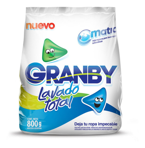 Imagen 2 de 4 de Jabon En Polvo Granby Matic X 800gr
