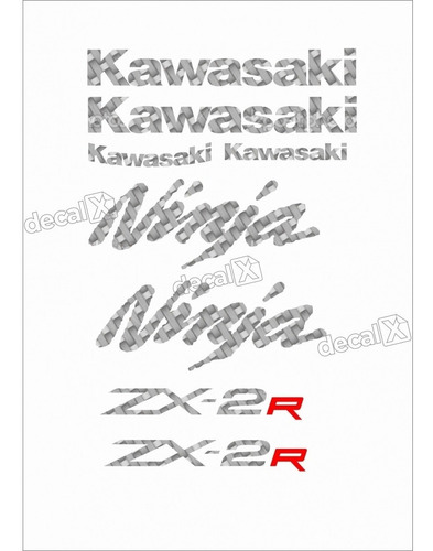 Faixa Emblema Adesivo Kawasaki Ninja 250r Zx 2r 25017 Zx2r