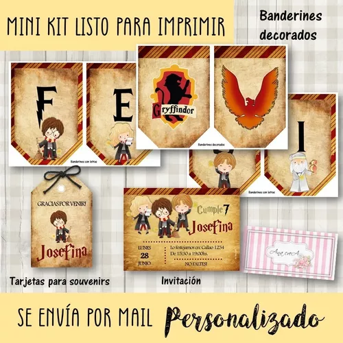 Harry Potter: kit imprimible decoración de fiesta