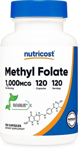 Original Nutricost Methyl Folate Metil Folato 1000mcg 120cap