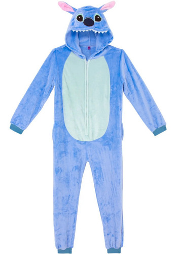 Stitch Azul Pijama Macacão Kigurumi - Pronta Entrega