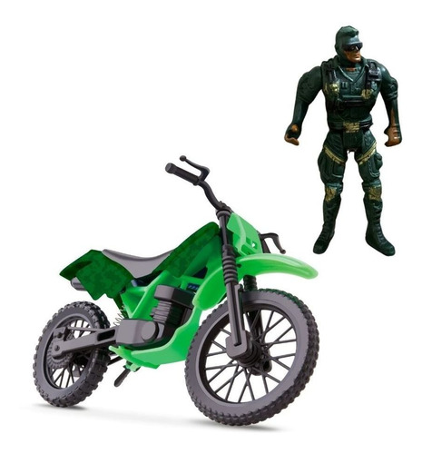 Brinquedo Moto Com Boneco D.p. Samba Toys Cor Preto