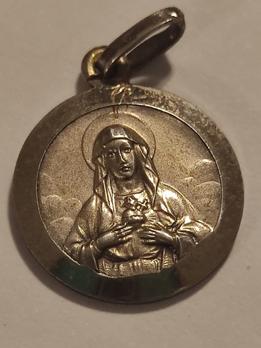 Dije Medalla Plata 925 Virgen Maria 16 Mm Kendra Joyas