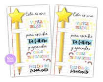 Comprar Kit Imprimible Porta Lapicera Día Del Estudiante Varita Mag