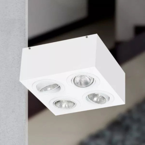 Spot Sobrepor Quadruplo Direcionável P/4 Lâmps Led Par 20 Estrutura Branco 127/220v
