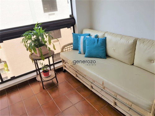 Imagem 5 de 13 de Flat A Venda Na Praia De Pitangueiras - Guarujá, 01 Dormitório, Com Sacada, 02 Vagas E Lazer - Ap0495