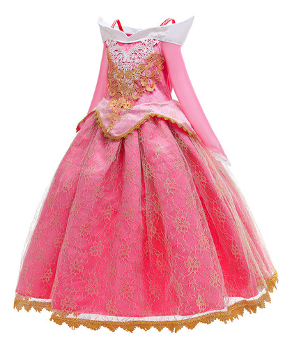 Vestido De Princesa Aurora De Manga Larga Con Hombros Descub