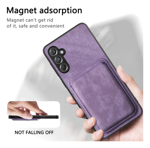 Funda De Piel Extraíble Con Tarjetas Magnéticas 2 En 1 Para