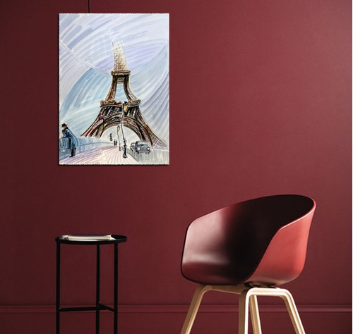 Vinilo Decorativo 40x60cm Paris Torre Eiffel Francia M5