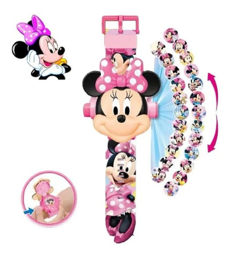 Reloj Minnie Mouse Proyector Infantil 24 Imagenes