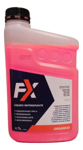 Liquido Refrigerante Rojo Fx Concentrado Organico X 6 Lts Rojo