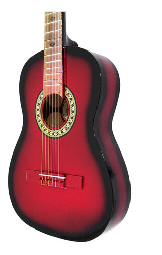 Guitarra Tercerola 3/4 Acústica Clásica Tc1-rojo Sombreado