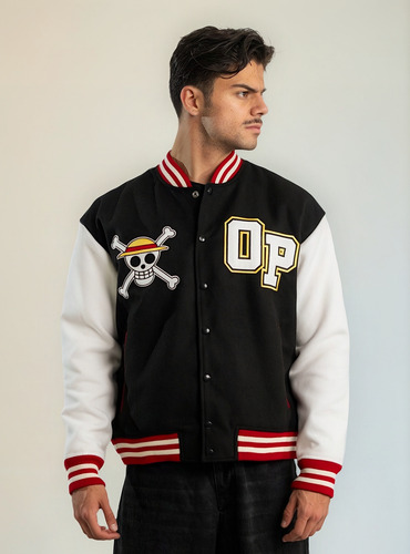 Chamarra Hombre One Piece Varsity Jacket Loose Fit
