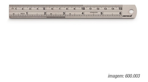 Kit Com 5 Escala Métrica Régua De Aço Inox Graduada 15cm