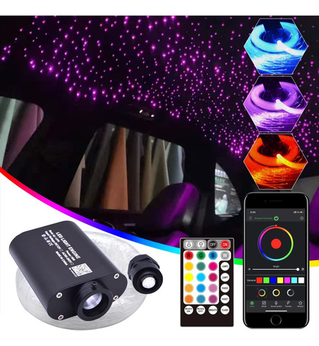 Kit Techo Para Automovil 16 W Modo Musica Rgbw Luz Led Fibra