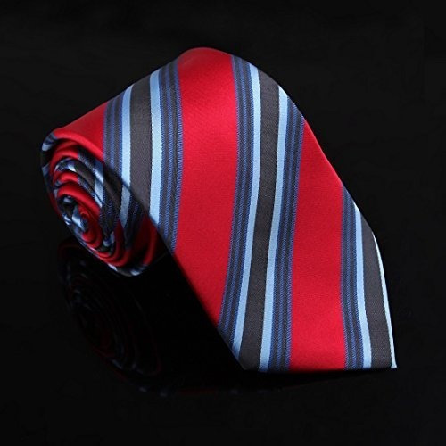 Imagen 4 de 4 de Dan Smith Daa7a23a Azul Rayas Grises Microfibra Corbata Roj