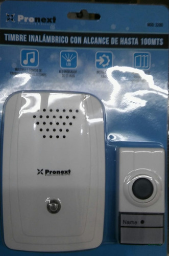Timbre Inalambrico Alcance 80mts Pronext Ding Dong Mod 3280