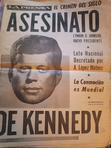 Periódico La Prensa Muerte De John F Kennedy Año 1963 