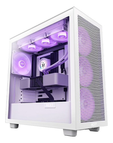 Gabinete Nzxt H7 Flow Rgb Ventana, Midi-tower Blanco Mate