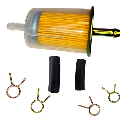 Filtro Gasolina Universal Plástico Tapa Metálica Kit X 2