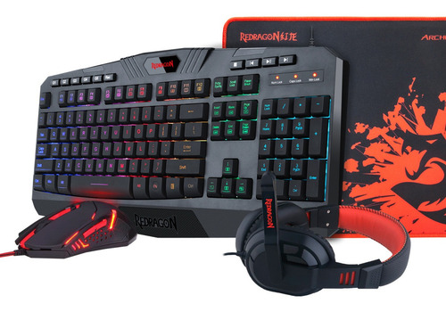 Kit Teclado Mouse Pad Auriculares Gamer Setup Redragon S101-