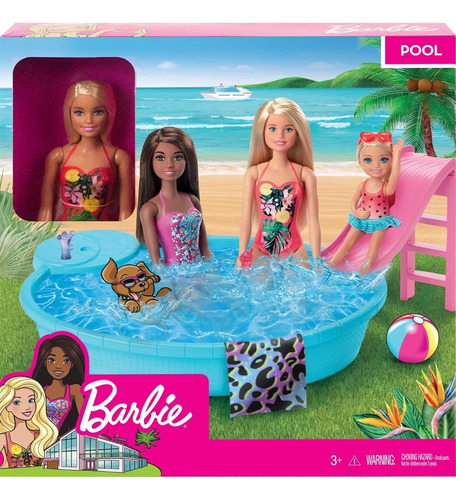 Barbie Piscina Accesorios Mattel Muñeca Pileta