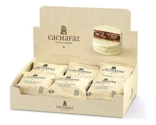 Alfajor Cachafaz Chocolate Blanco X 12 Und - Almacen Mingo