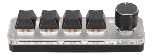 Teclado De Uma Mão De 4 Teclas Usb Mini Key Knob Azul Rgb