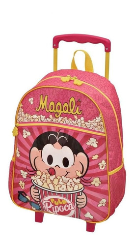 Mochila De Rodinha Infantil Magali Pula Pipoca G Pacific Cor Rosa