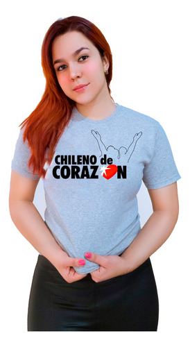 Polera Chile Fiestas Patrias Chileno De Corazón Todas Tallas