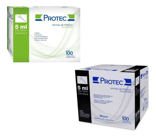 comprar Jeringas 5ml Verde-negro Protec C\u002F100 Pz. 2pack C\u002F2 Cajas.