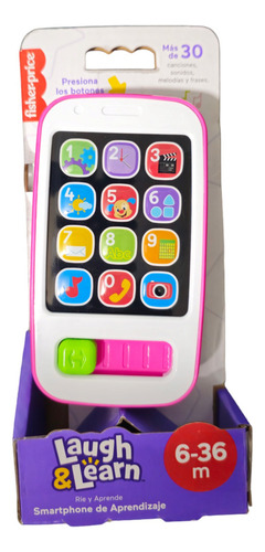 Fisher Price Telefono Smartphone Celular Aprendizaje Rosa