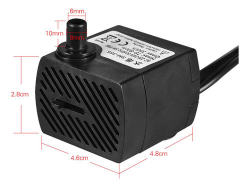 Bomba De Agua Sumergible De 350 L/h Y 5 W Con 4 Luces Led Ul