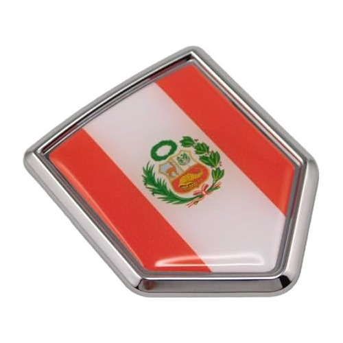 Cbshd165 Perú Bandera Peruana Coche Cromo Emblema 3d C...