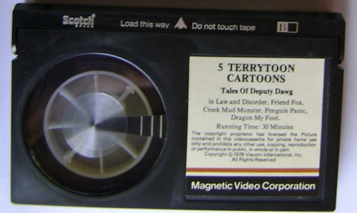 5 Terrytoon Cartoons Betamax Beta Tape Tales Of Deputy Dawg (Usado)