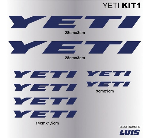 Yeti Kit1 Sticker Calcomania Para Cuadro De Bicicleta
