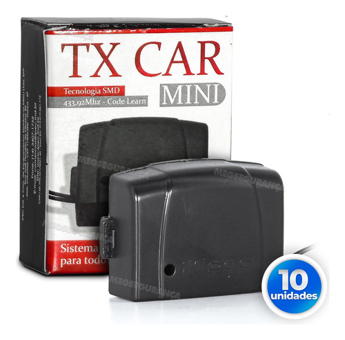 Kit 10 Tx Car Controle Abrir Portão Farol Carro Luz 433mhz