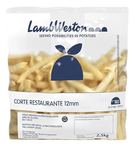 Papas Congeladas Corte Restauran 12 Mm X 2,5 Kg Lambweston 