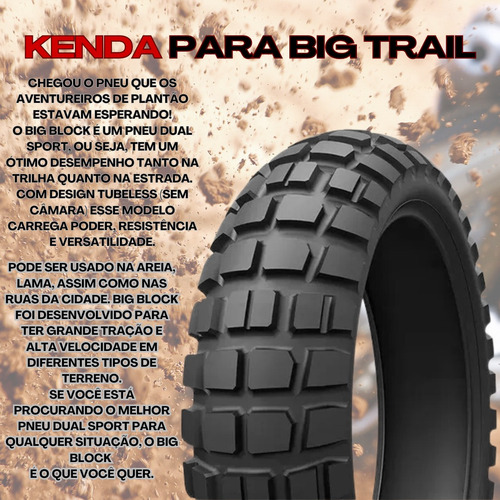 Pneu Kenda Dianteiro Big Block K784 90/90b-21 54t Big Trail