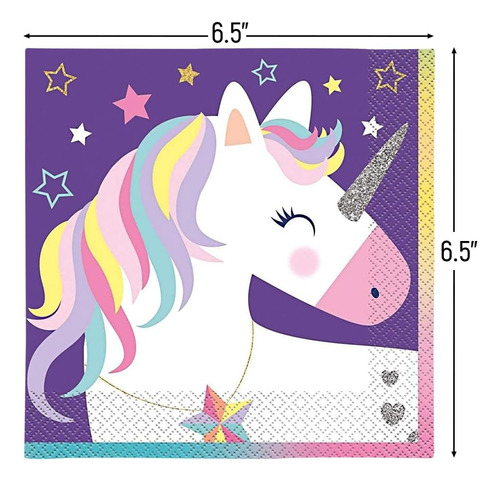 Decorativas Servilletas Unicornio Desechables Uso Versatil