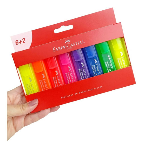 Resaltadores Marcadores Colores Fluo Faber Castell X 8