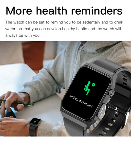 Reloj Inteligente Con Correa De Cuero Impermeable Ip68 De 1.