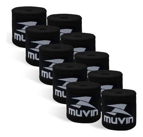 Kit 5 Pares Bandagem Elástica 3m Muvin - Luta Boxe Muay Thai